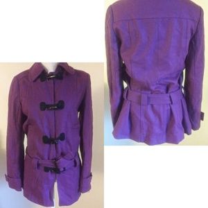 Super Cute Wool Dark Purple Coat Size Large